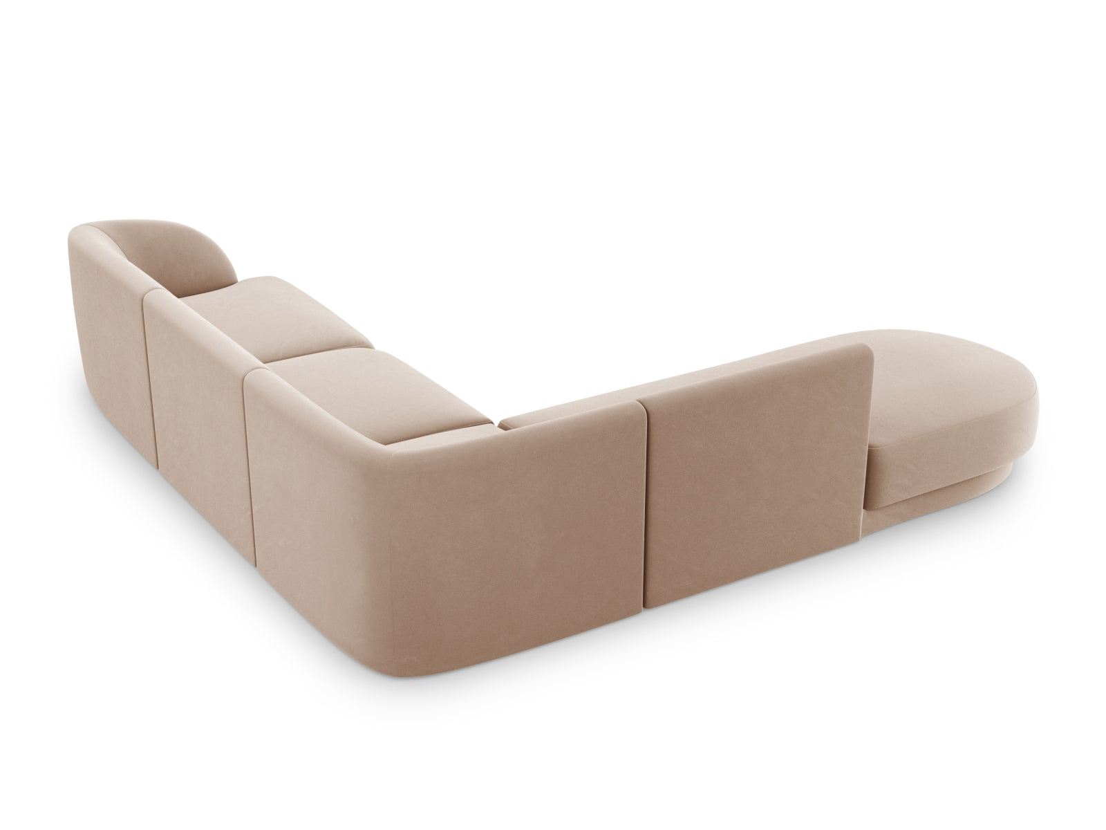 Miley Velour Ecksofa links 6 Sitzer in Cappuccino präsentiert im Onlineshop von KAQTU Design AG. Ecksofa links ist von Micadoni