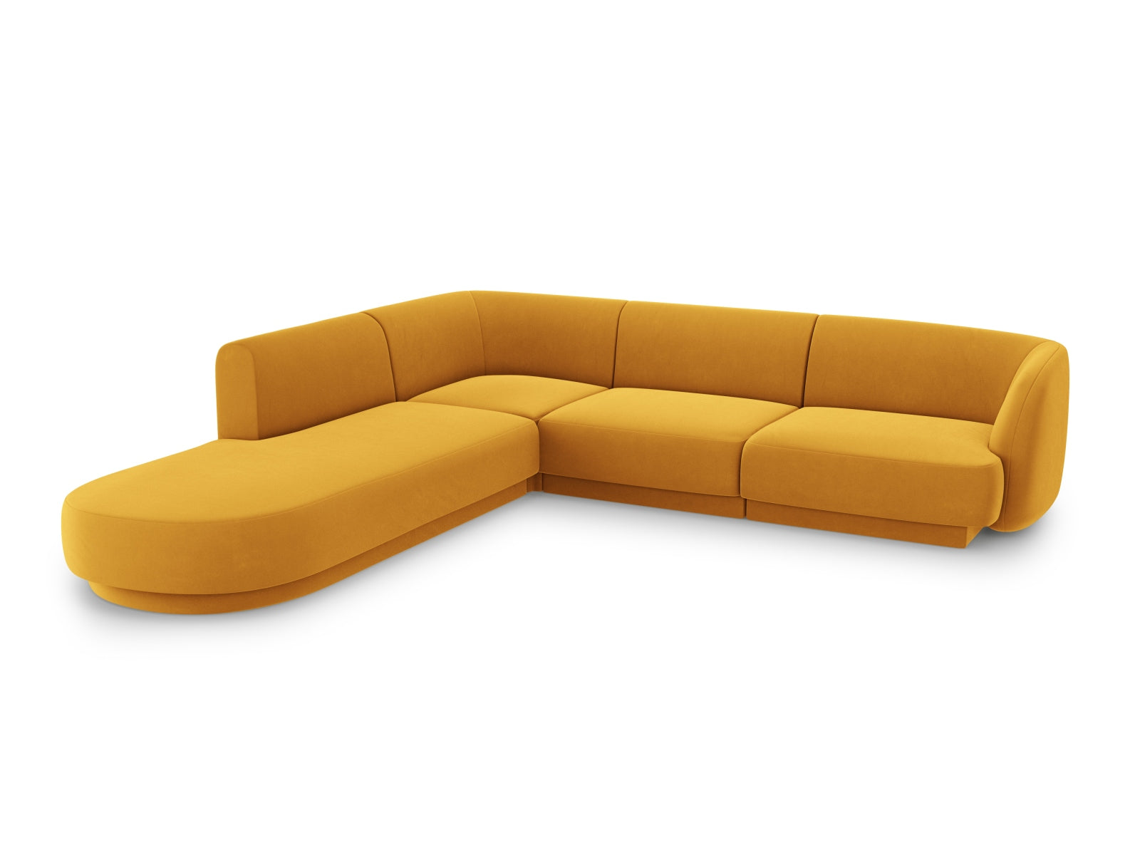 Miley Velour Ecksofa links 6 Sitzer in Yellow präsentiert im Onlineshop von KAQTU Design AG. Ecksofa links ist von Micadoni
