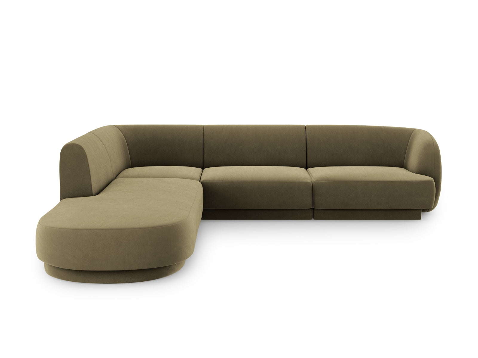 Miley Velour Ecksofa links 6 Sitzer in Green-Bluvel präsentiert im Onlineshop von KAQTU Design AG. Ecksofa links ist von Micadoni