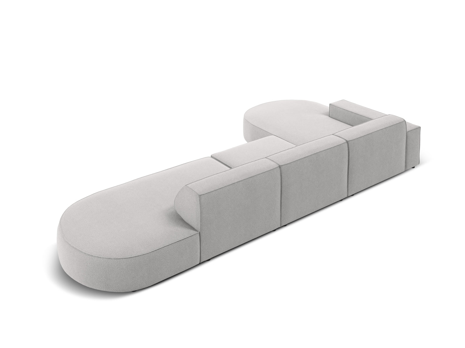 Jodie Modulares Ecksofa links 4 Sitzer in Light Grey präsentiert im Onlineshop von KAQTU Design AG. Ecksofa links ist von Micadoni