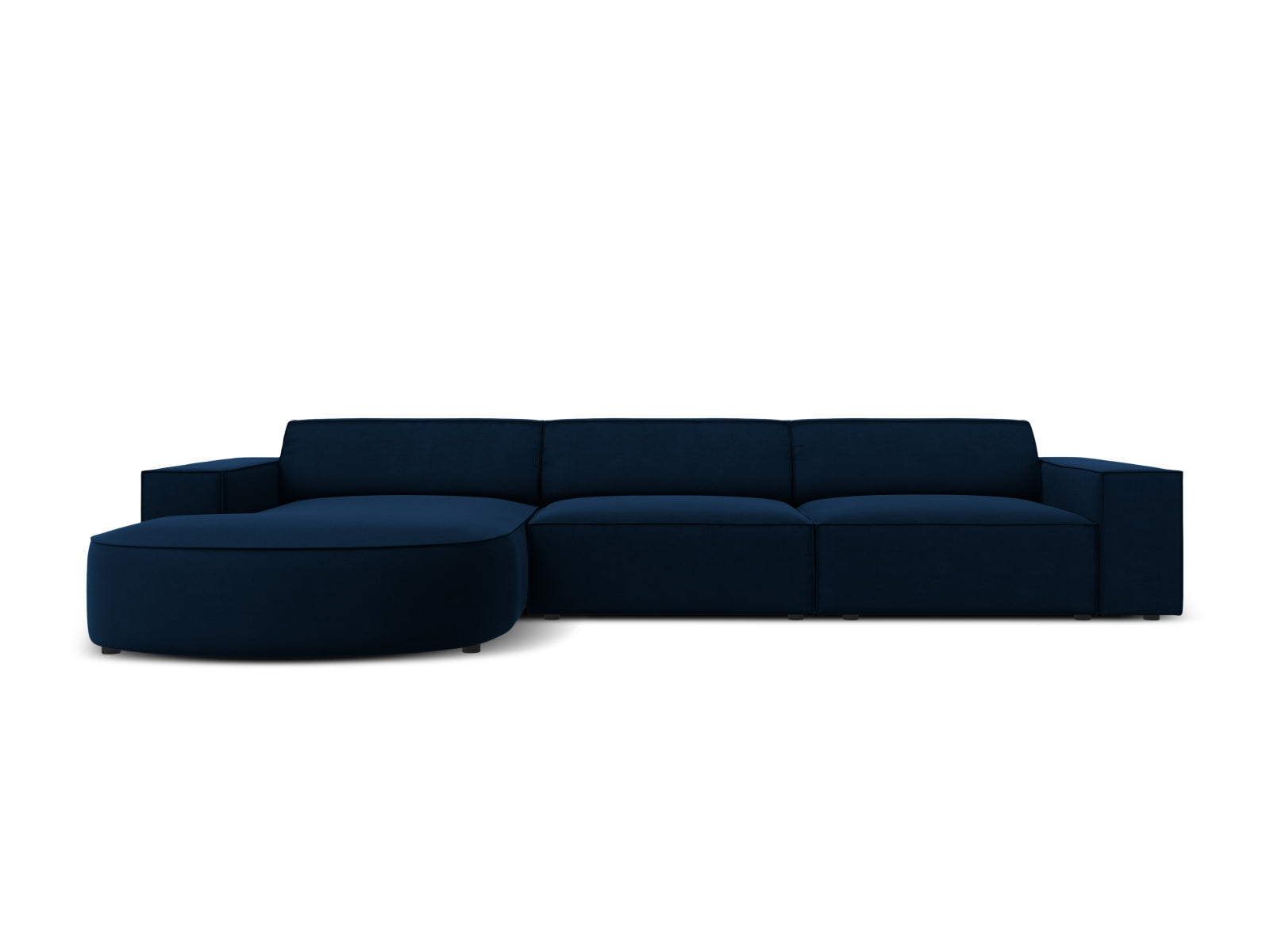 Jodie Velour modulares Ecksofa links 4 Sitzer in Royal Blue präsentiert im Onlineshop von KAQTU Design AG. Ecksofa links ist von Micadoni