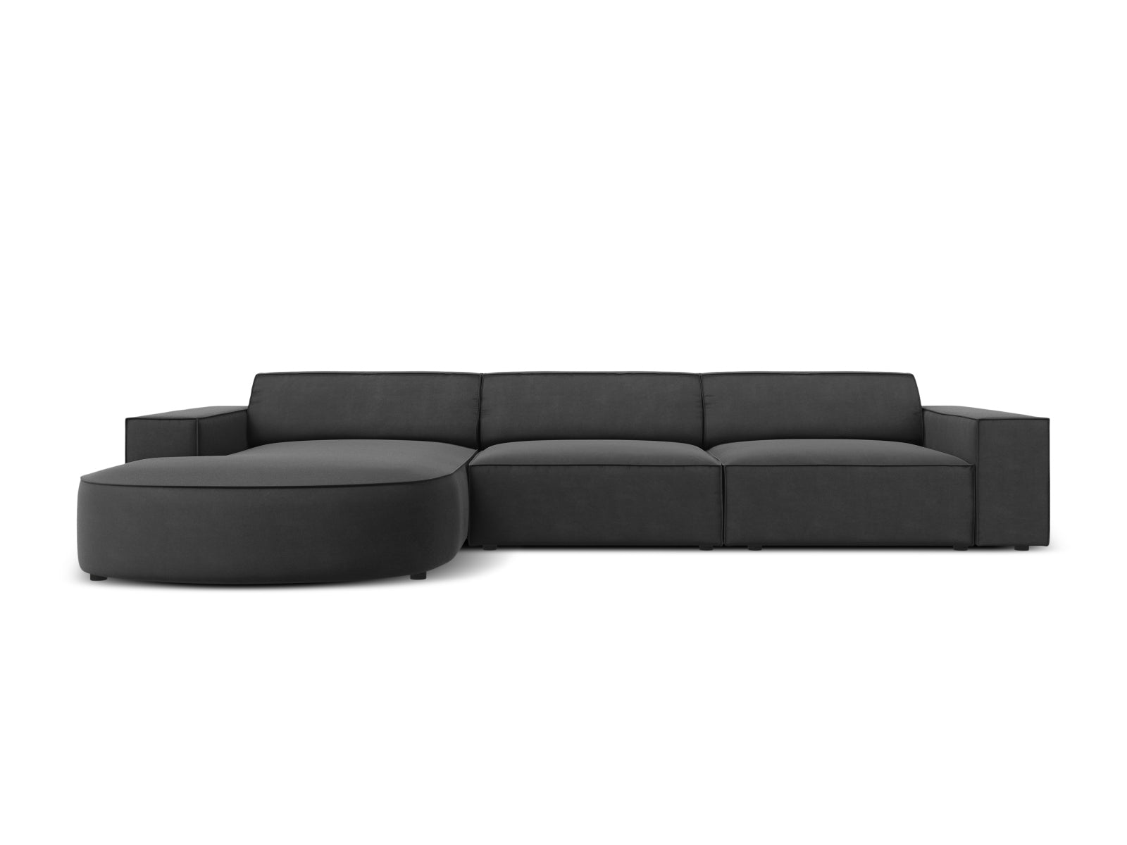 Jodie Velour modulares Ecksofa links 4 Sitzer in Grey präsentiert im Onlineshop von KAQTU Design AG. Ecksofa links ist von Micadoni