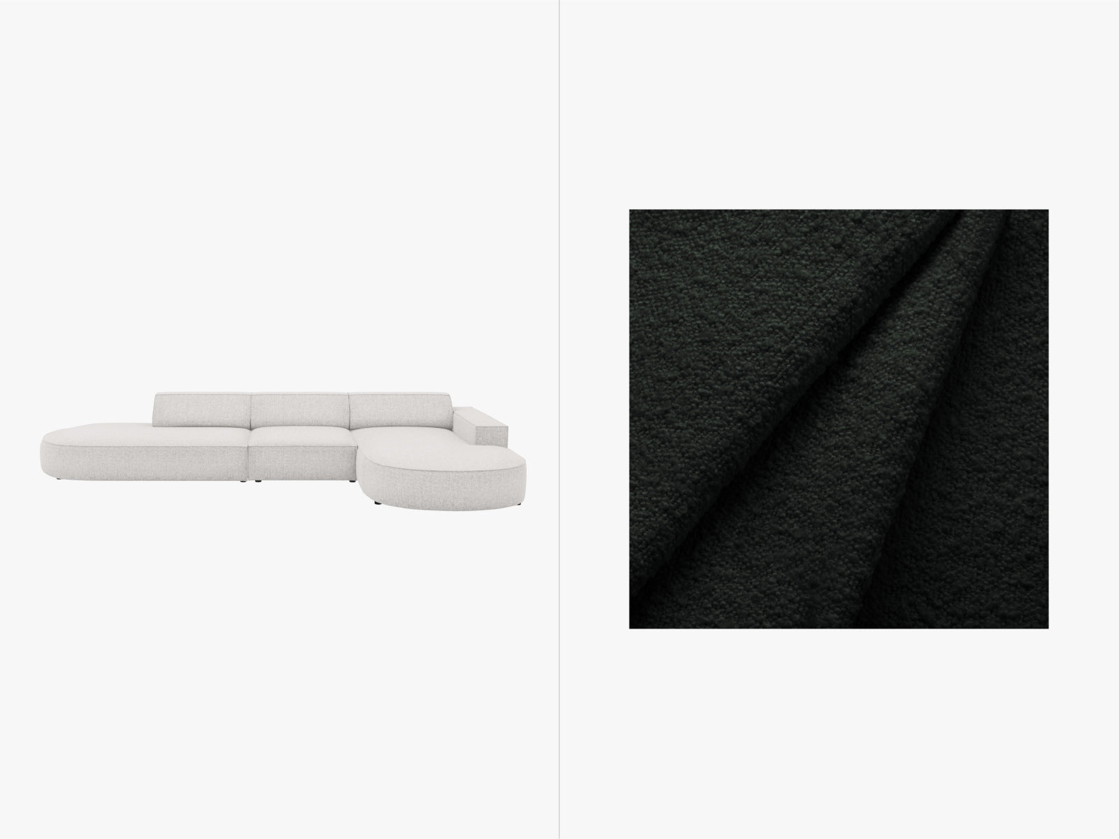 Jodie Boucle modulares Ecksofa rechts 4 Sitzer in Black präsentiert im Onlineshop von KAQTU Design AG. Ecksofa rechts ist von Micadoni