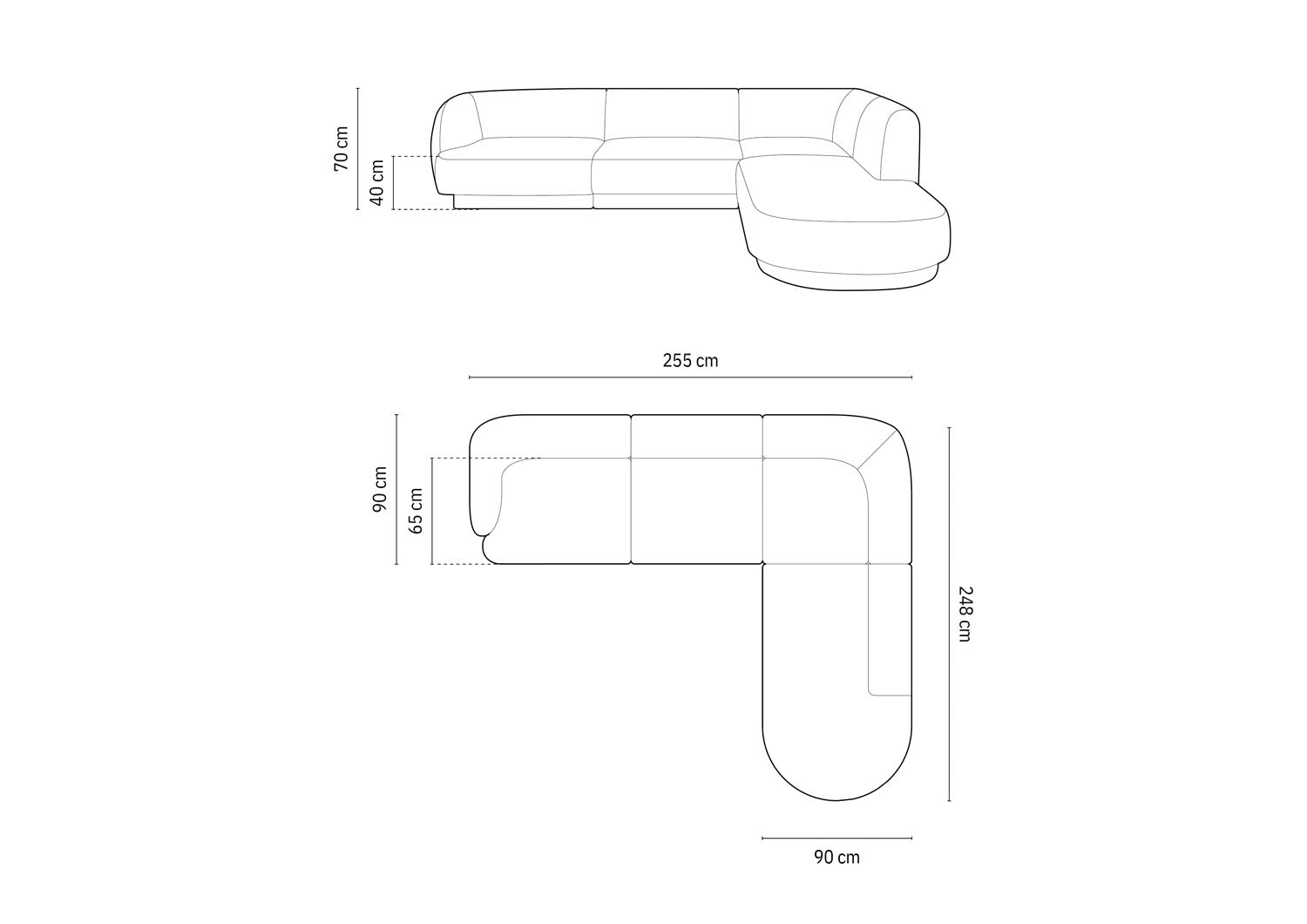 Miley Boucle Ecksofa rechts 6 Sitzer in White-Baloo präsentiert im Onlineshop von KAQTU Design AG. Ecksofa rechts ist von Micadoni