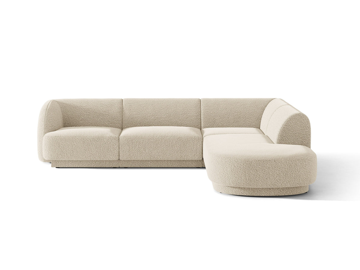 Miley Boucle Ecksofa rechts 6 Sitzer in Beige-Baloo präsentiert im Onlineshop von KAQTU Design AG. Ecksofa rechts ist von Micadoni