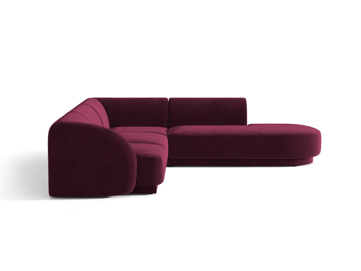 Produktfoto des Miley Ecksofas von Micadoni in Dunkelbeige, L-Form, Bezug aus Bluvel-Stoff, schwarze Kunststoffbeine, Sitzhöhe 40 cm.