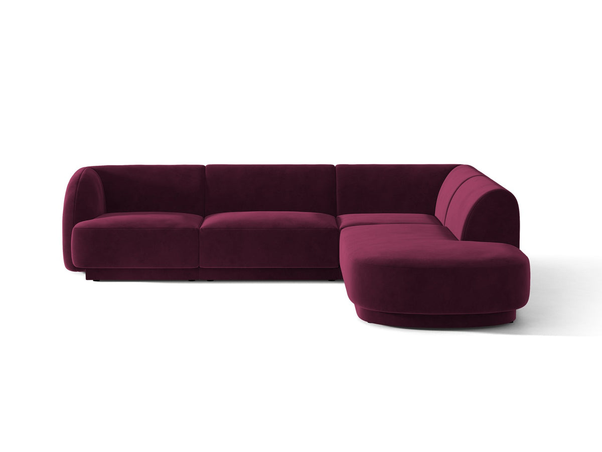 Produktfoto des Miley Ecksofas von Micadoni in Dunkelbeige, L-Form, Bezug aus Bluvel-Stoff, schwarze Kunststoffbeine, Sitzhöhe 40 cm.