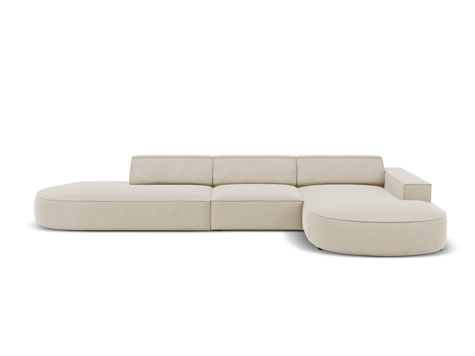 Jodie Velour modulares Ecksofa rechts 4 Sitzer in Dark Beige präsentiert im Onlineshop von KAQTU Design AG. Ecksofa rechts ist von Micadoni