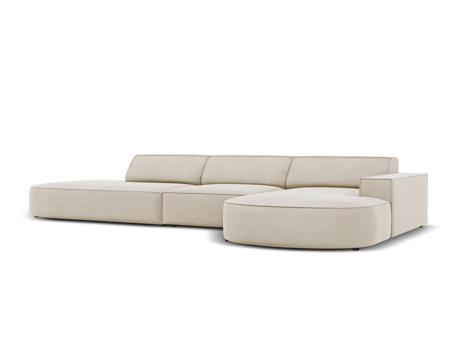 Jodie Velour modulares Ecksofa rechts 4 Sitzer in Dark Beige präsentiert im Onlineshop von KAQTU Design AG. Ecksofa rechts ist von Micadoni