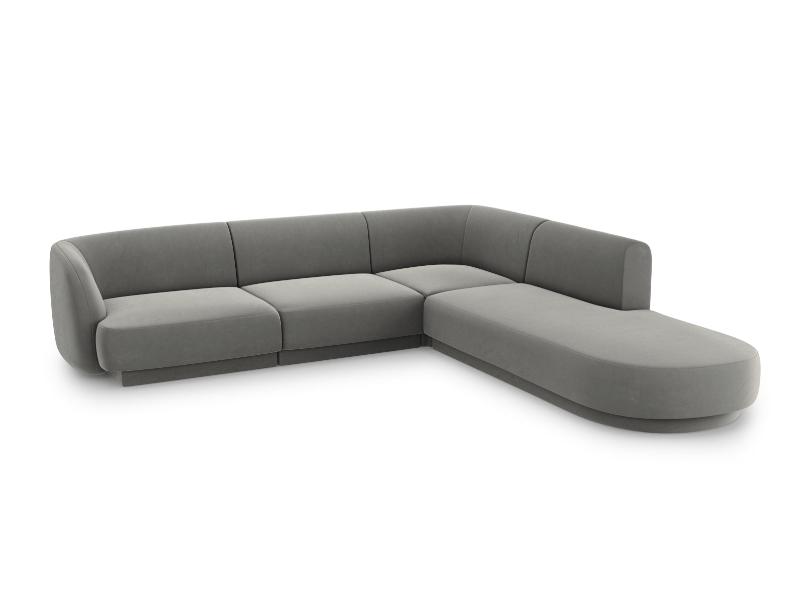 Miley Velour Ecksofa rechts 6 Sitzer in Light Grey präsentiert im Onlineshop von KAQTU Design AG. Ecksofa rechts ist von Micadoni