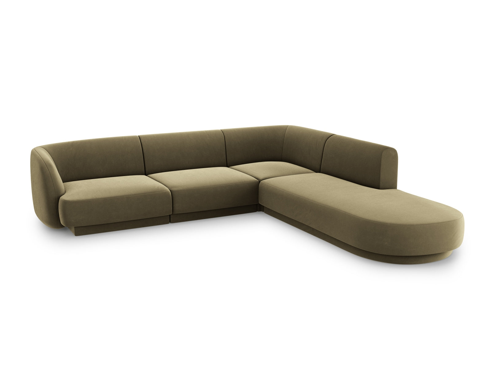 Miley Velour Ecksofa rechts 6 Sitzer in Green präsentiert im Onlineshop von KAQTU Design AG. Ecksofa rechts ist von Micadoni