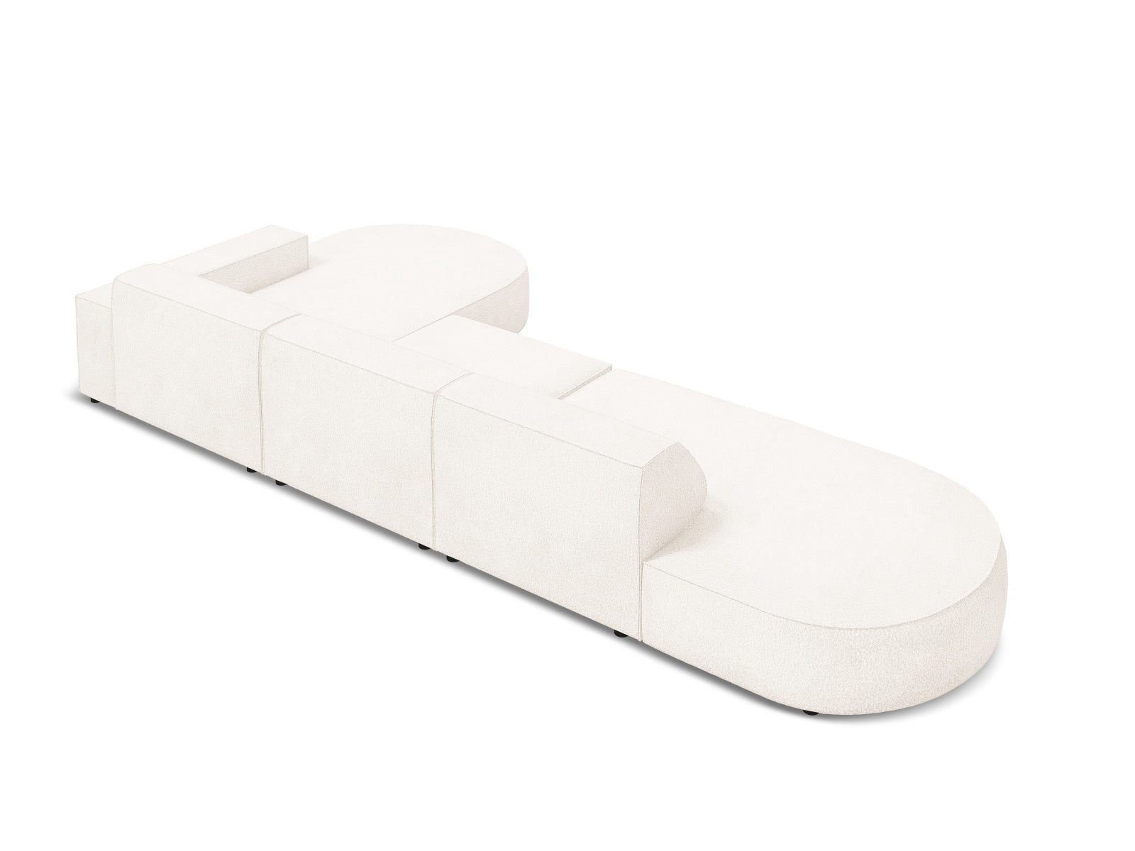 Jodie Boucle modulares Ecksofa rechts 4 Sitzer in Beige präsentiert im Onlineshop von KAQTU Design AG. Ecksofa rechts ist von Micadoni