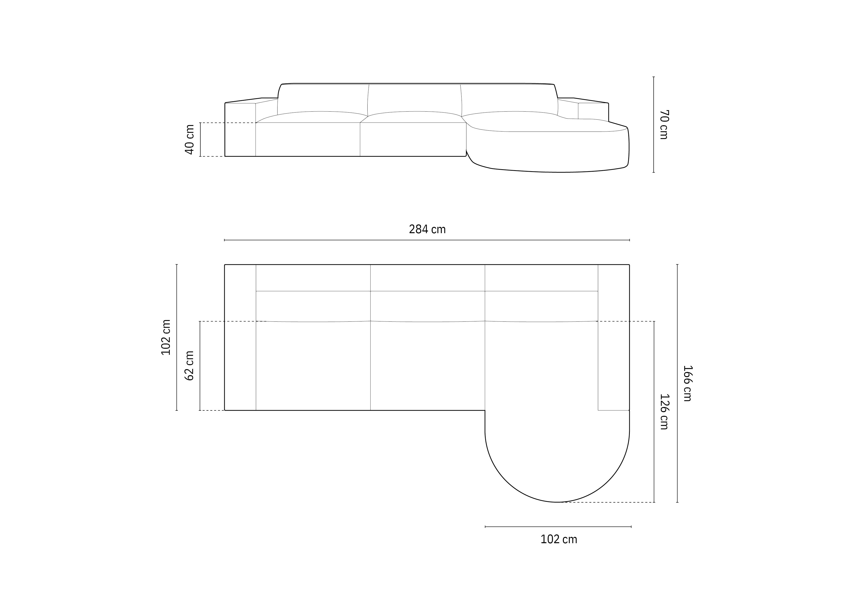 Jodie Boucle modulares Ecksofa rechts 4 Sitzer in White präsentiert im Onlineshop von KAQTU Design AG. Ecksofa rechts ist von Micadoni
