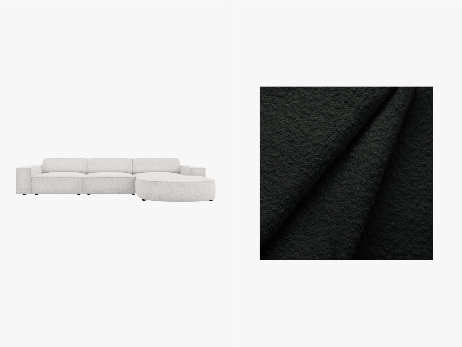 Jodie Boucle modulares Ecksofa rechts 4 Sitzer in Black präsentiert im Onlineshop von KAQTU Design AG. Ecksofa rechts ist von Micadoni