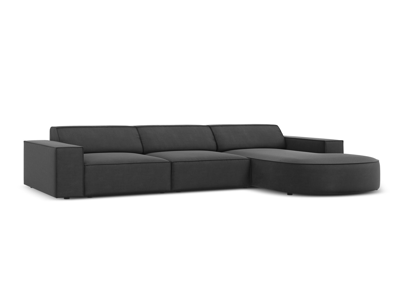 Jodie Velour modulares Ecksofa rechts 4 Sitzer in Grey präsentiert im Onlineshop von KAQTU Design AG. Ecksofa rechts ist von Micadoni