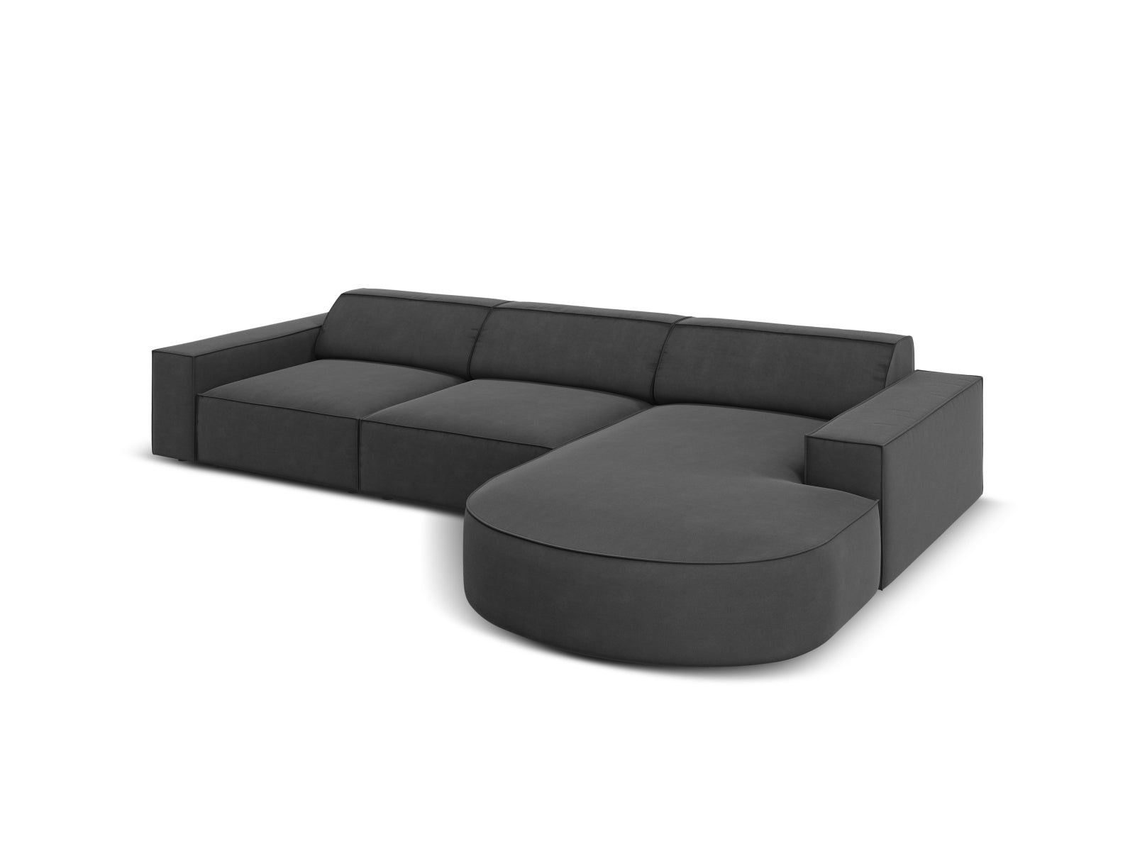 Jodie Velour modulares Ecksofa rechts 4 Sitzer in Grey präsentiert im Onlineshop von KAQTU Design AG. Ecksofa rechts ist von Micadoni