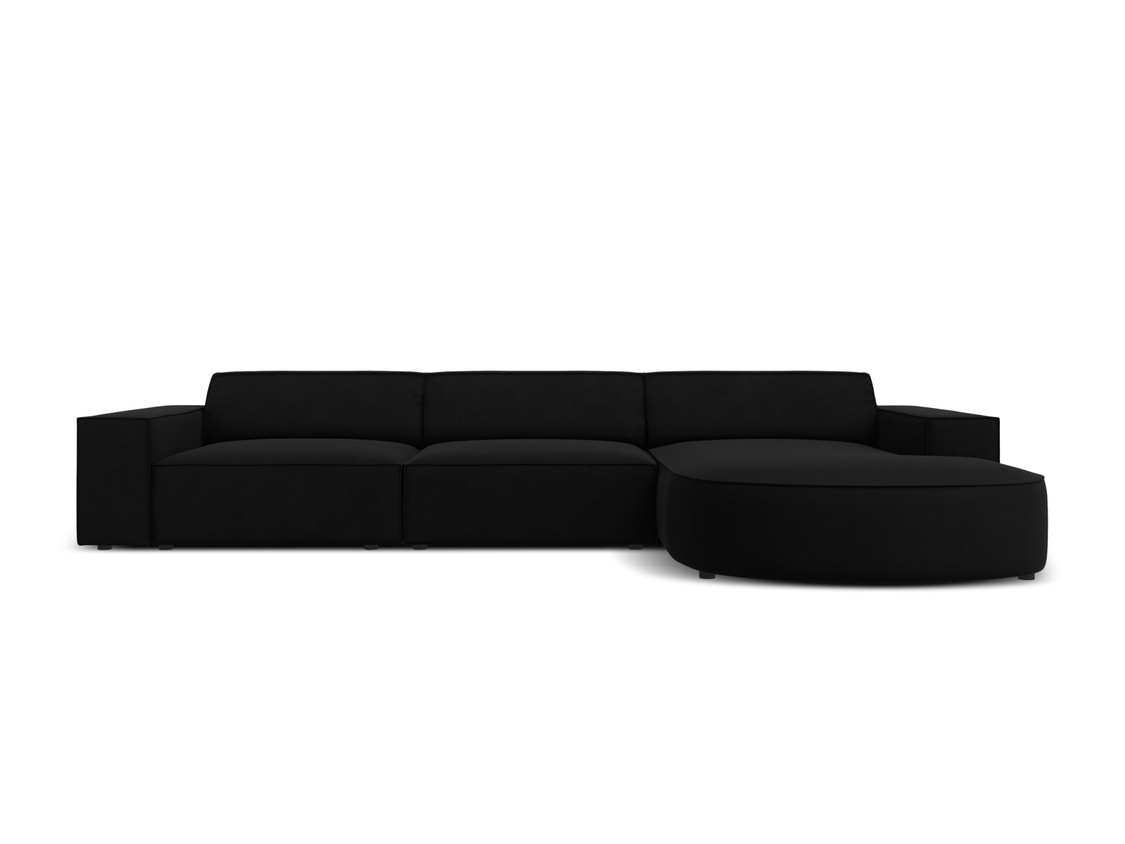 Jodie Velour modulares Ecksofa rechts 4 Sitzer in Black präsentiert im Onlineshop von KAQTU Design AG. Ecksofa rechts ist von Micadoni