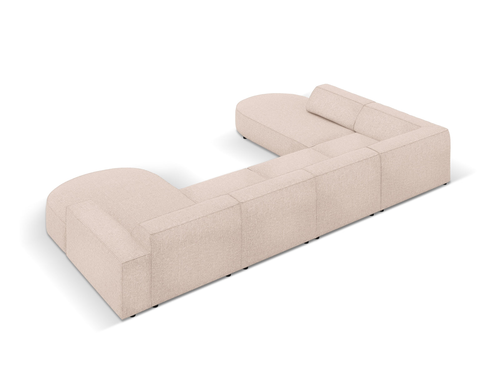 Jodie Modulares Panoramic Ecksofa links 7 Sitzer in Beige präsentiert im Onlineshop von KAQTU Design AG. Ecksofa links ist von Micadoni
