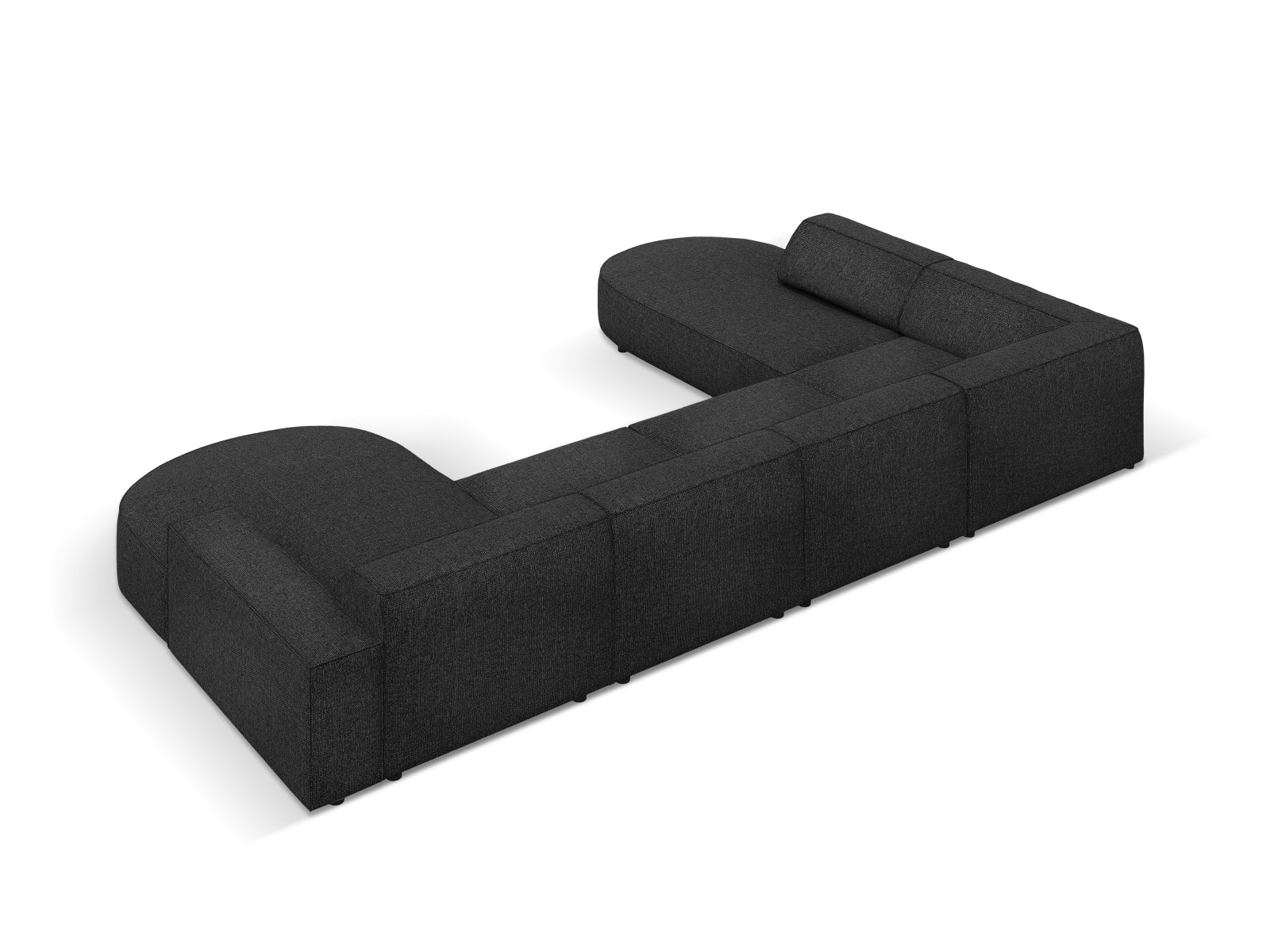Jodie Modulares Panoramic Ecksofa links 7 Sitzer in Black präsentiert im Onlineshop von KAQTU Design AG. Ecksofa links ist von Micadoni