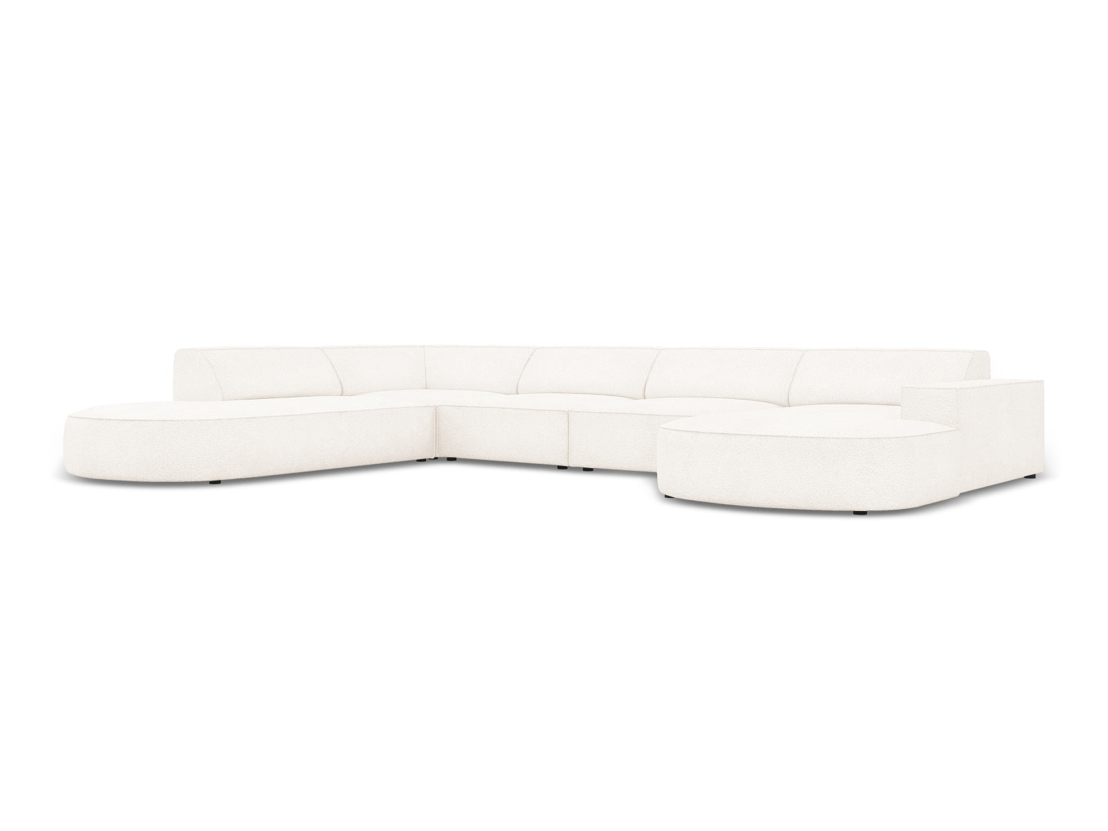 Jodie Boucle modulares Panoramic Ecksofa links 7 Sitzer in Beige präsentiert im Onlineshop von KAQTU Design AG. Ecksofa links ist von Micadoni