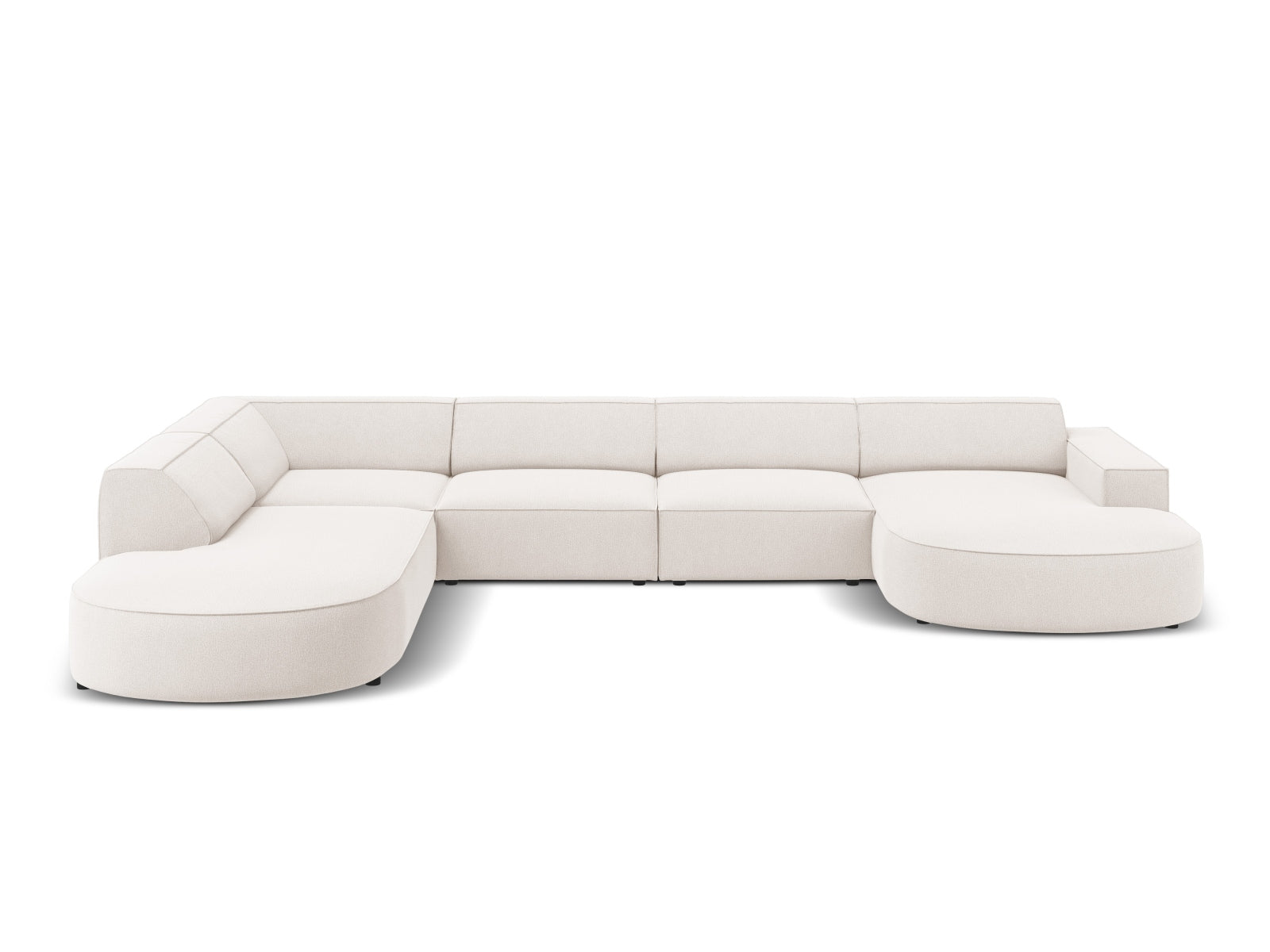 Jodie Modulares Panoramic Ecksofa links 7 Sitzer in Light Beige präsentiert im Onlineshop von KAQTU Design AG. Ecksofa links ist von Micadoni
