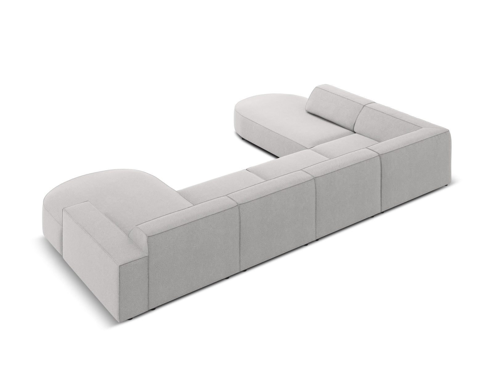 Jodie Modulares Panoramic Ecksofa links 7 Sitzer in Light Grey präsentiert im Onlineshop von KAQTU Design AG. Ecksofa links ist von Micadoni