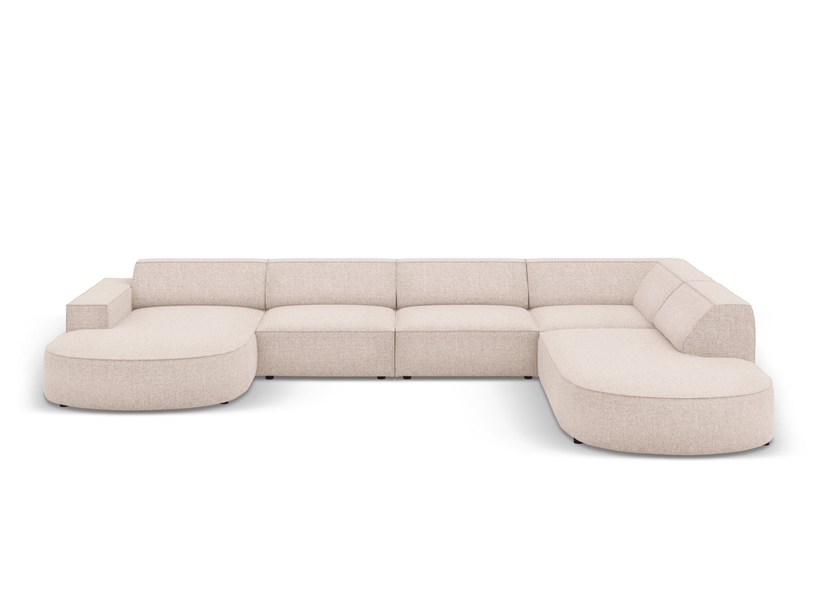 Jodie Modulares Panoramic Ecksofa rechts 7 Sitzer in Beige präsentiert im Onlineshop von KAQTU Design AG. Ecksofa rechts ist von Micadoni