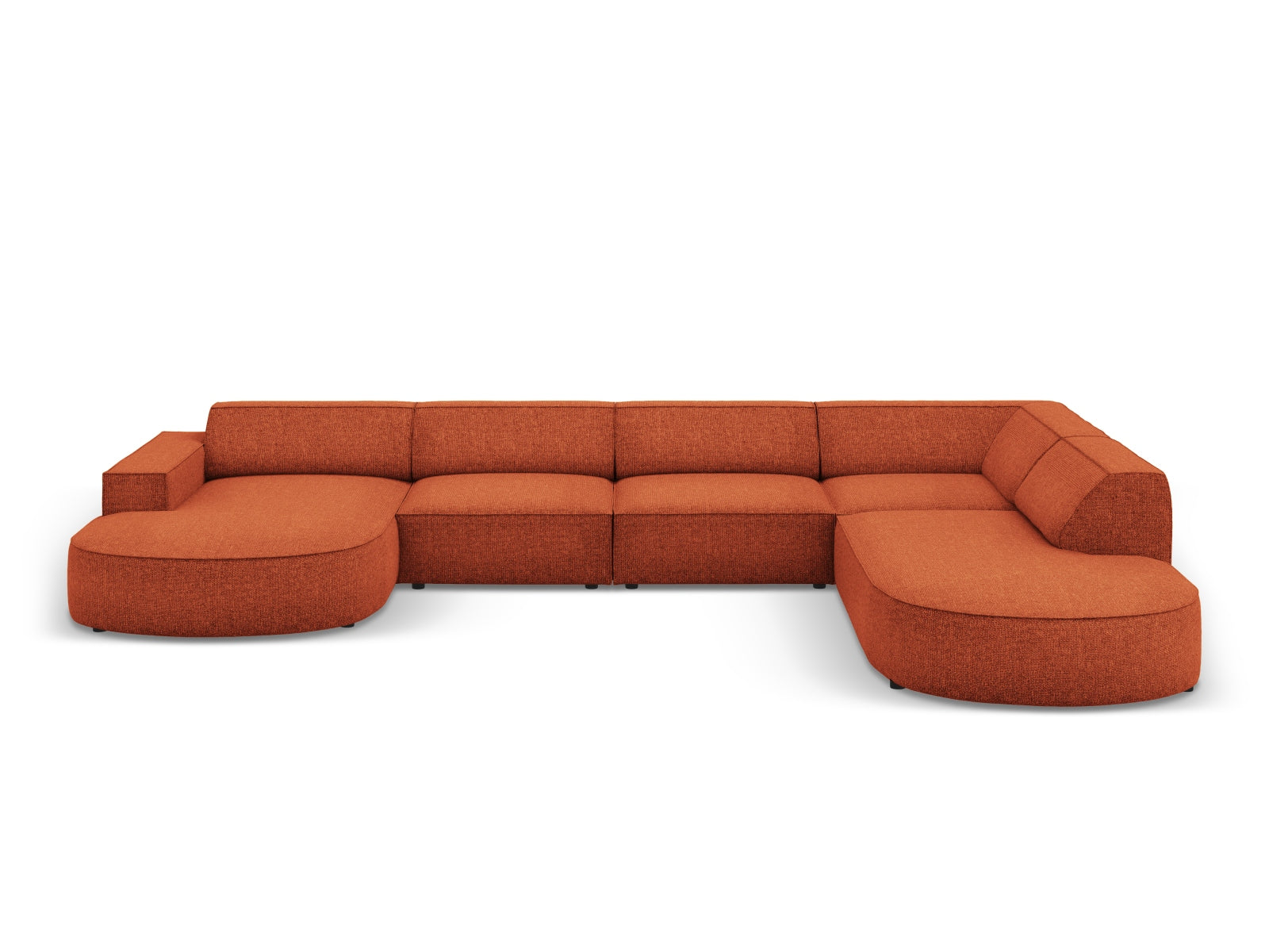 Jodie Modulares Panoramic Ecksofa rechts 7 Sitzer in Terracotta präsentiert im Onlineshop von KAQTU Design AG. Ecksofa rechts ist von Micadoni