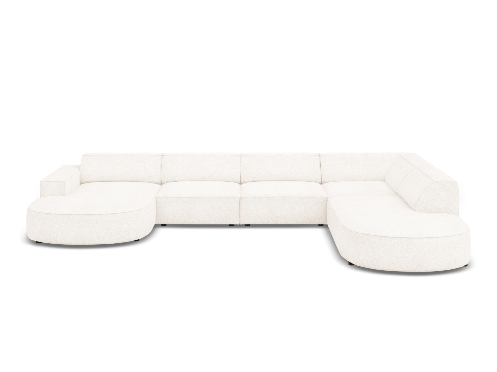 Jodie Boucle modulares Panoramic Ecksofa rechts 7 Sitzer in Beige präsentiert im Onlineshop von KAQTU Design AG. Ecksofa rechts ist von Micadoni