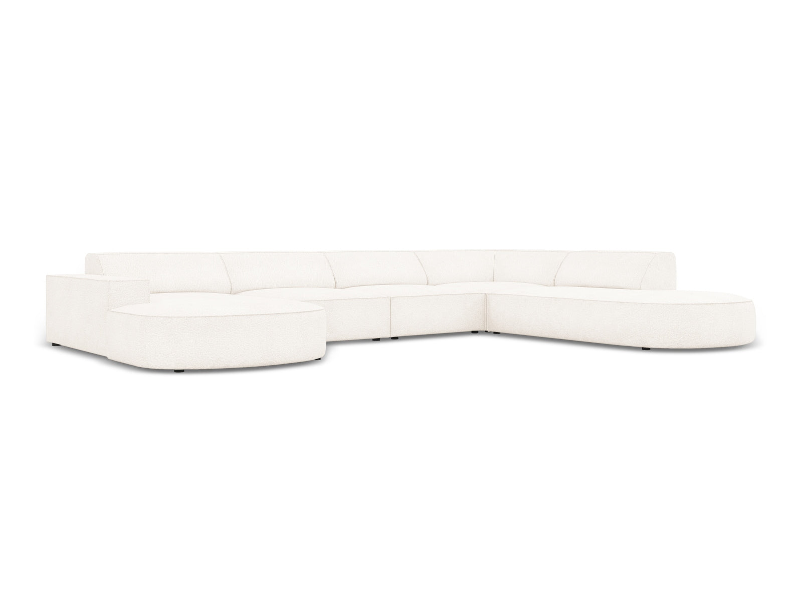 Jodie Boucle modulares Panoramic Ecksofa rechts 7 Sitzer in Beige präsentiert im Onlineshop von KAQTU Design AG. Ecksofa rechts ist von Micadoni