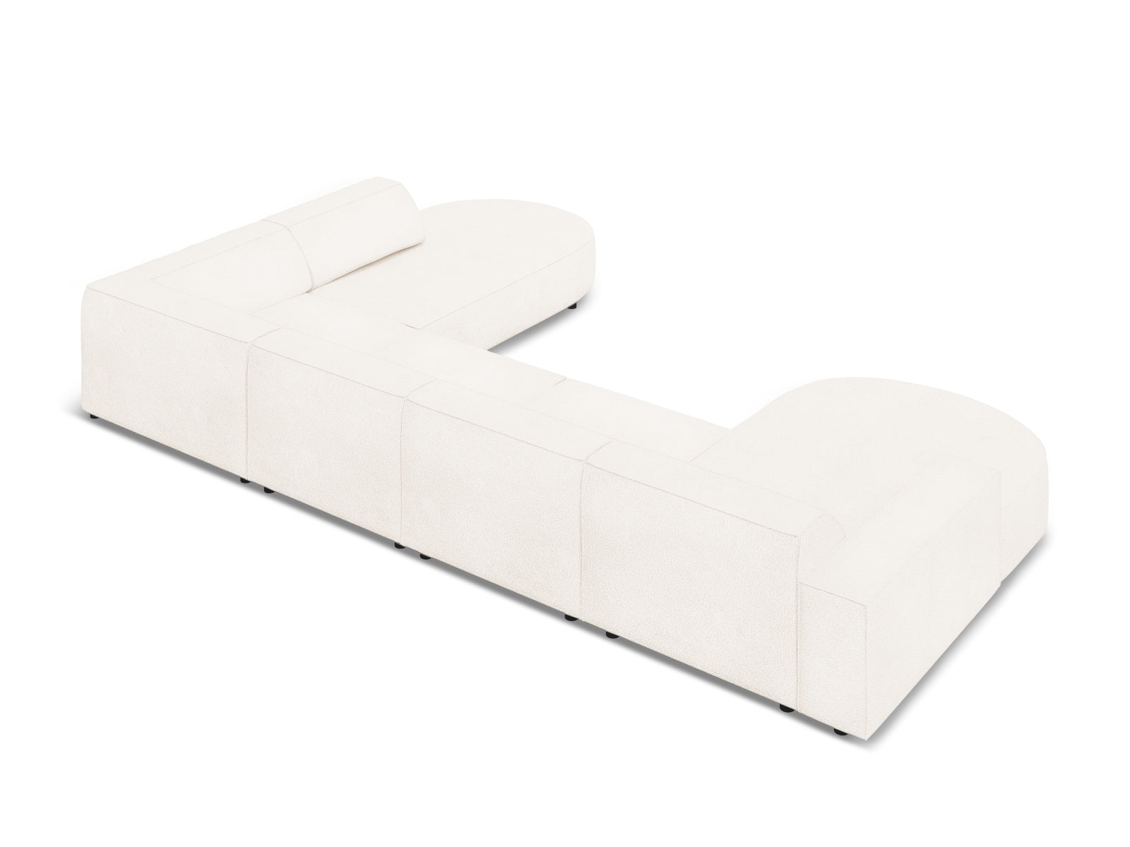 Jodie Boucle modulares Panoramic Ecksofa rechts 7 Sitzer in Beige präsentiert im Onlineshop von KAQTU Design AG. Ecksofa rechts ist von Micadoni