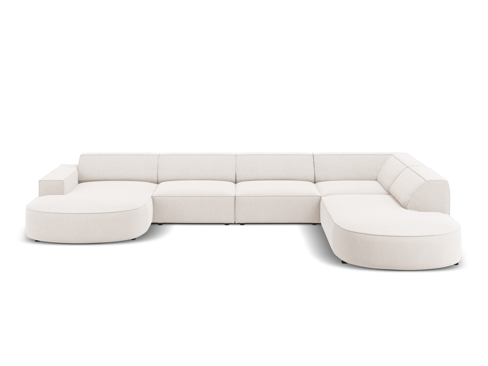 Jodie Modulares Panoramic Ecksofa rechts 7 Sitzer in Light Beige präsentiert im Onlineshop von KAQTU Design AG. Ecksofa rechts ist von Micadoni