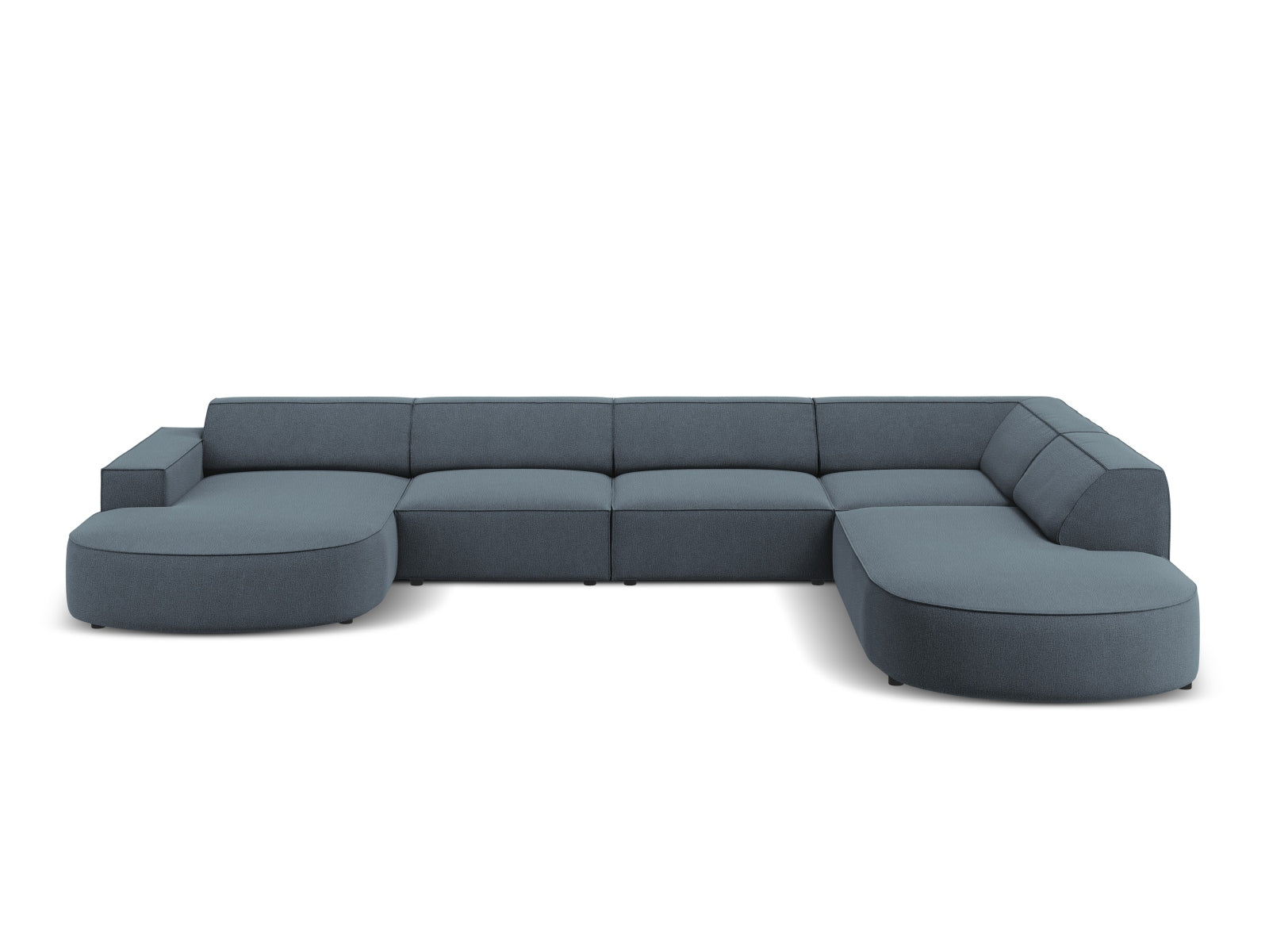 Jodie Modulares Panoramic Ecksofa rechts 7 Sitzer in Blue präsentiert im Onlineshop von KAQTU Design AG. Ecksofa rechts ist von Micadoni