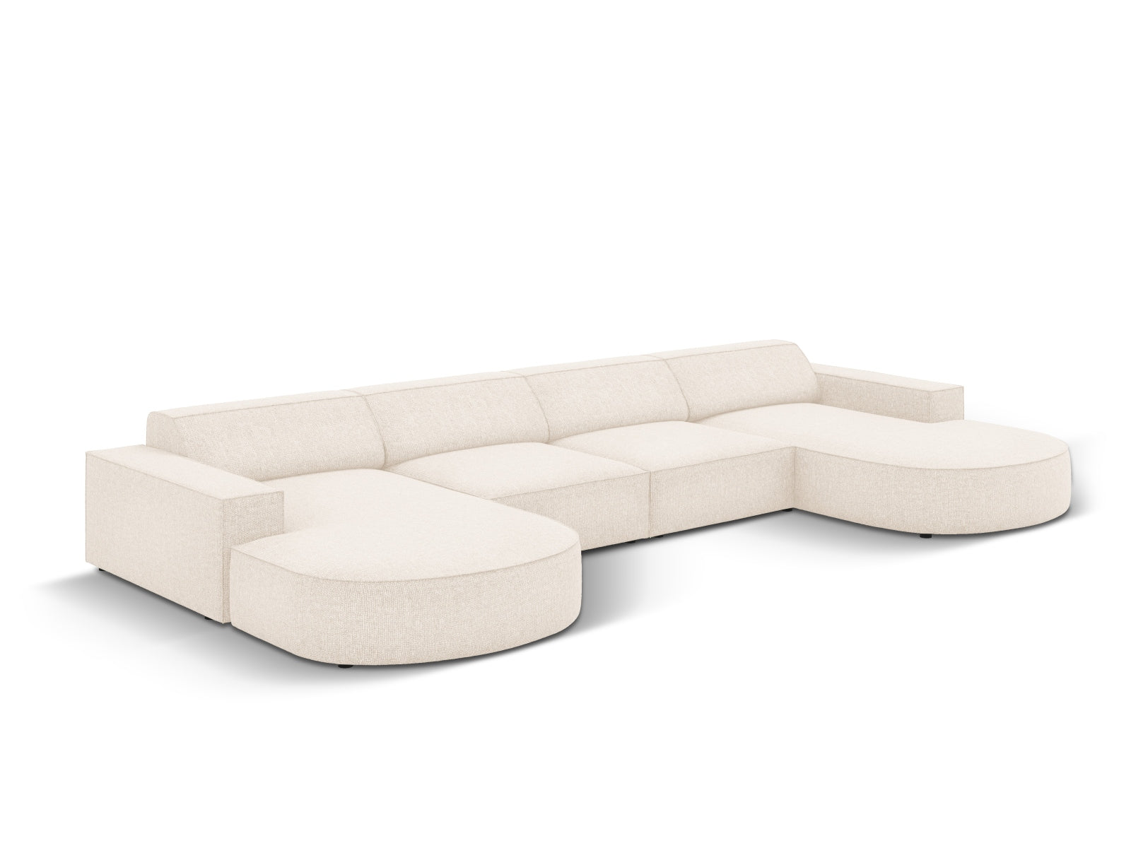 Jodie Modulares Panoramic Sofa 6 Sitzer in Light Beige präsentiert im Onlineshop von KAQTU Design AG. 3er Sofa ist von Micadoni
