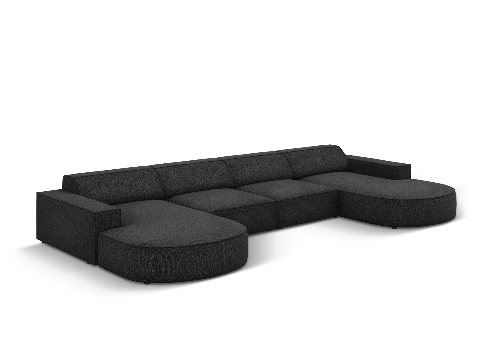 Jodie Modulares Panoramic Sofa 6 Sitzer in Black präsentiert im Onlineshop von KAQTU Design AG. 3er Sofa ist von Micadoni