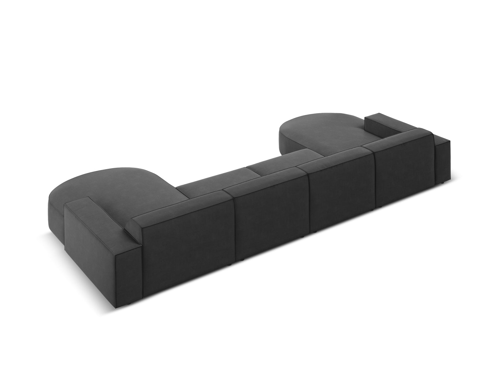Jodie Velour modulares Panoramic Sofa 6 Sitzer in Grey präsentiert im Onlineshop von KAQTU Design AG. 3er Sofa ist von Micadoni