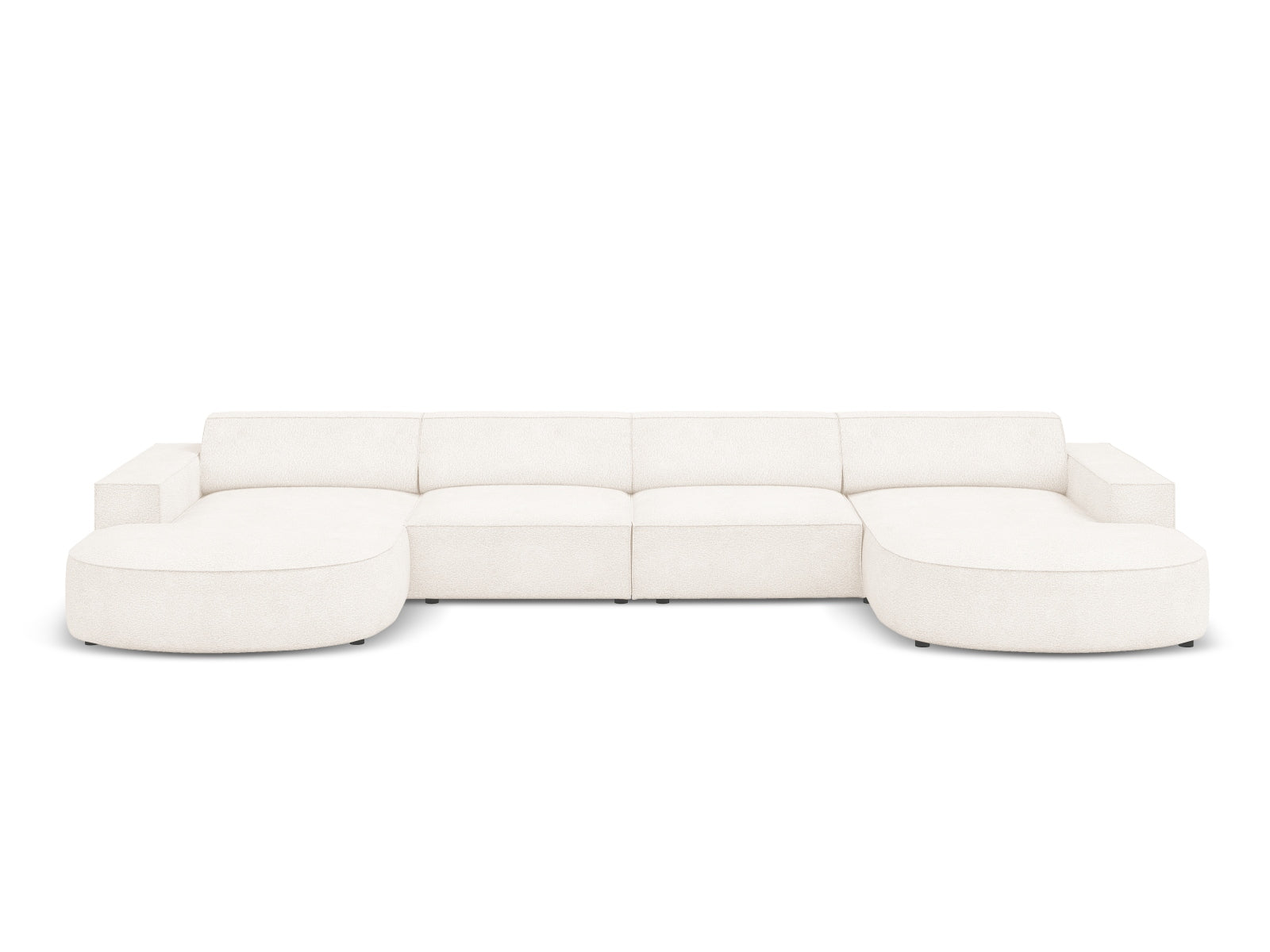 Jodie Boucle modulares Panoramic Sofa 6 Sitzer in Beige präsentiert im Onlineshop von KAQTU Design AG. 3er Sofa ist von Micadoni