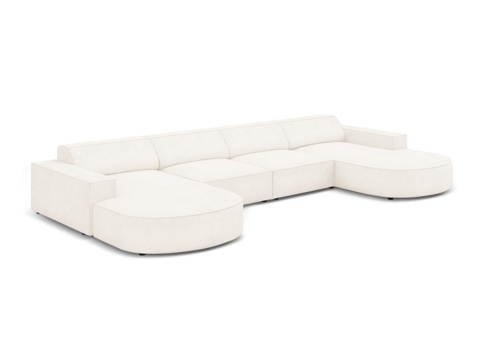 Jodie Boucle modulares Panoramic Sofa 6 Sitzer in Beige präsentiert im Onlineshop von KAQTU Design AG. 3er Sofa ist von Micadoni