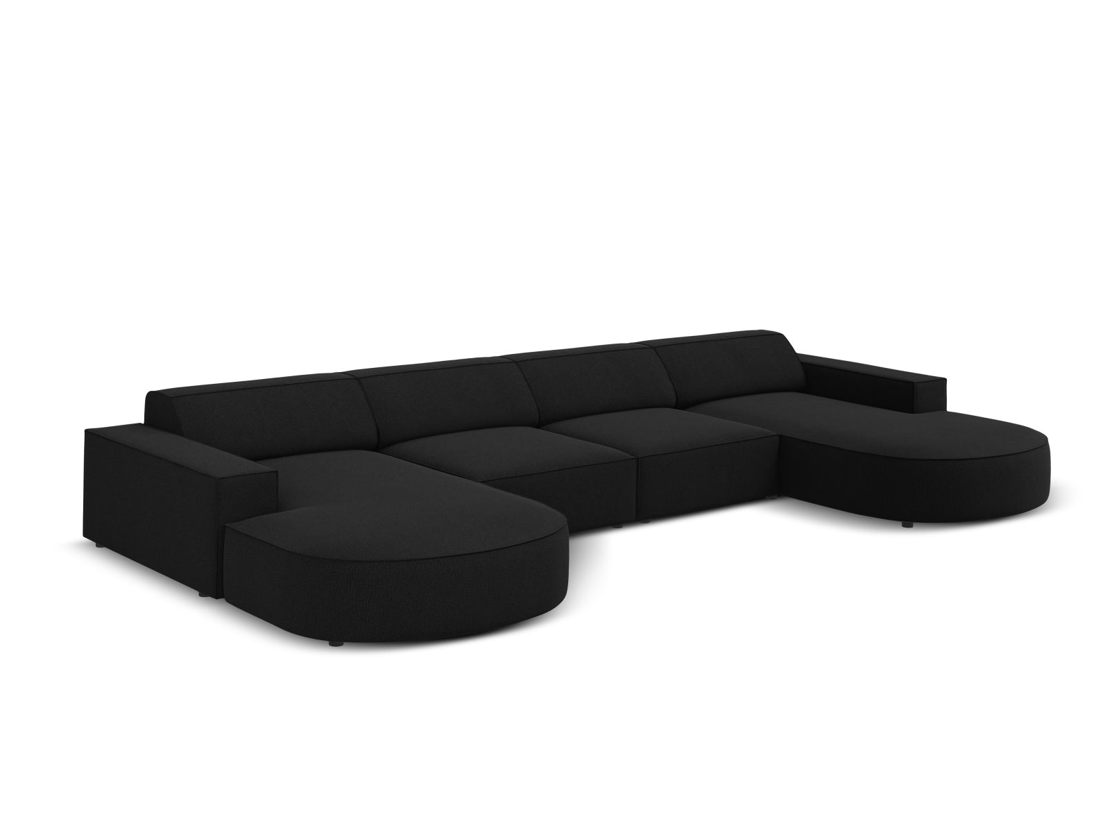 Jodie Modulares Panoramic Sofa 6 Sitzer in Black präsentiert im Onlineshop von KAQTU Design AG. 3er Sofa ist von Micadoni