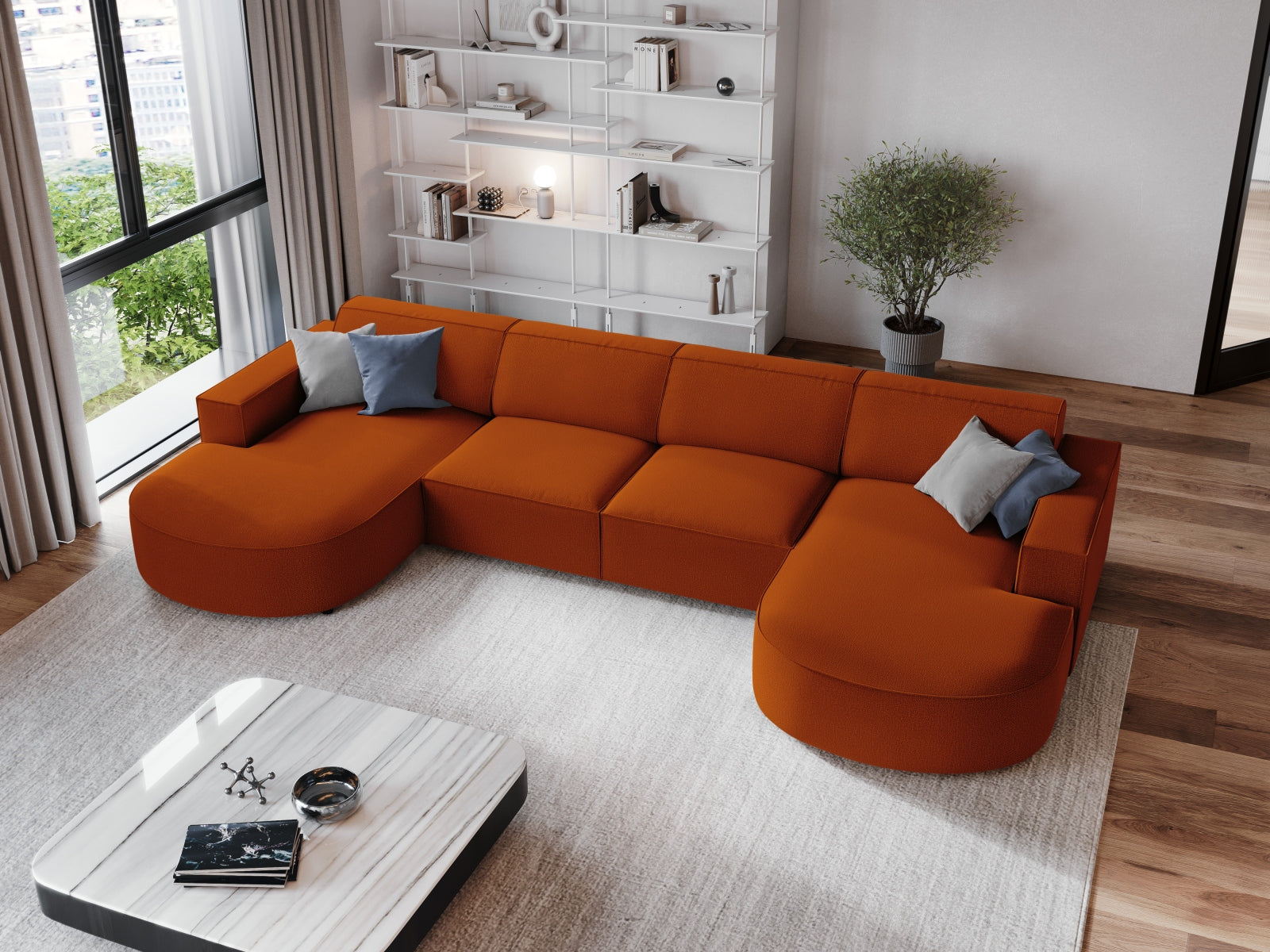 Jodie Modulares Panoramic Sofa 6 Sitzer in Terracotta präsentiert im Onlineshop von KAQTU Design AG. 3er Sofa ist von Micadoni