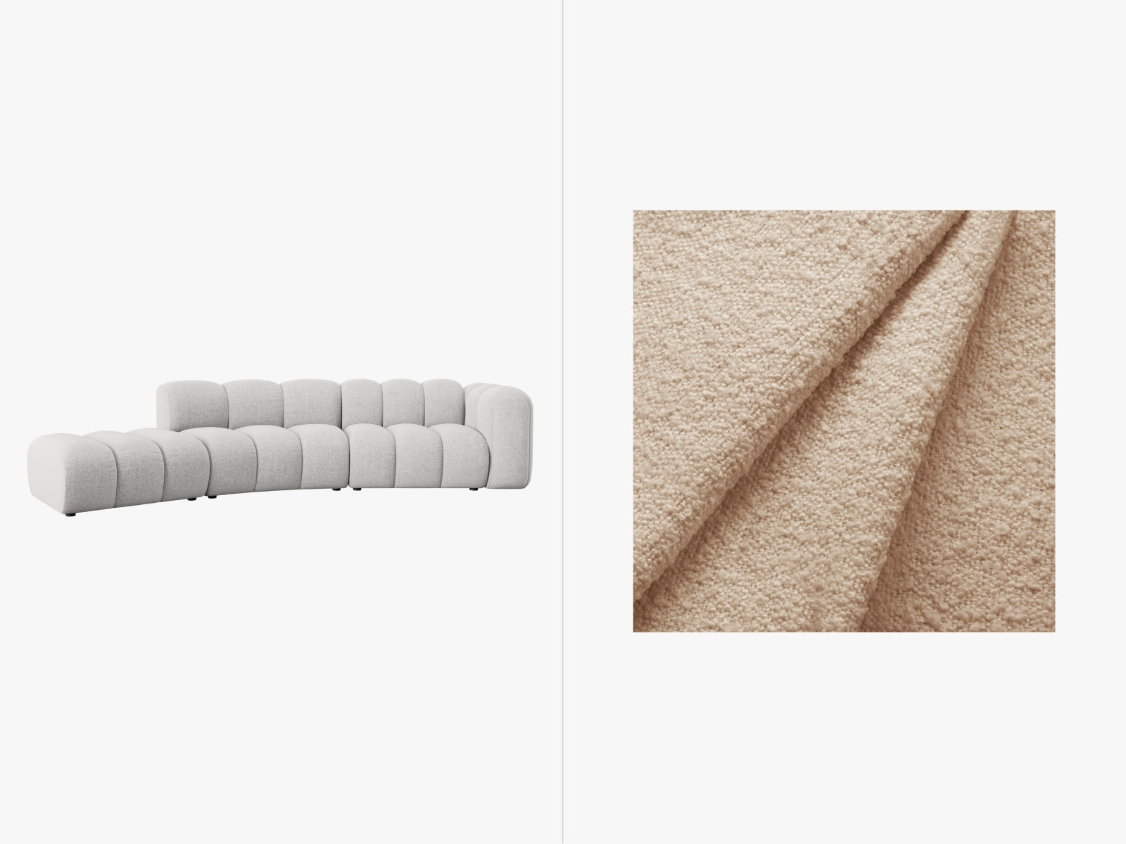 Lupine Modulares Sofa links 5 Sitzer in Beige-Baloo präsentiert im Onlineshop von KAQTU Design AG. L-Sofa links ist von Micadoni