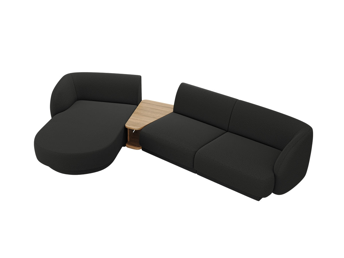 Miley Modulares Sofa links 3 Sitzer in Black-Baloo präsentiert im Onlineshop von KAQTU Design AG. L-Sofa links ist von Micadoni