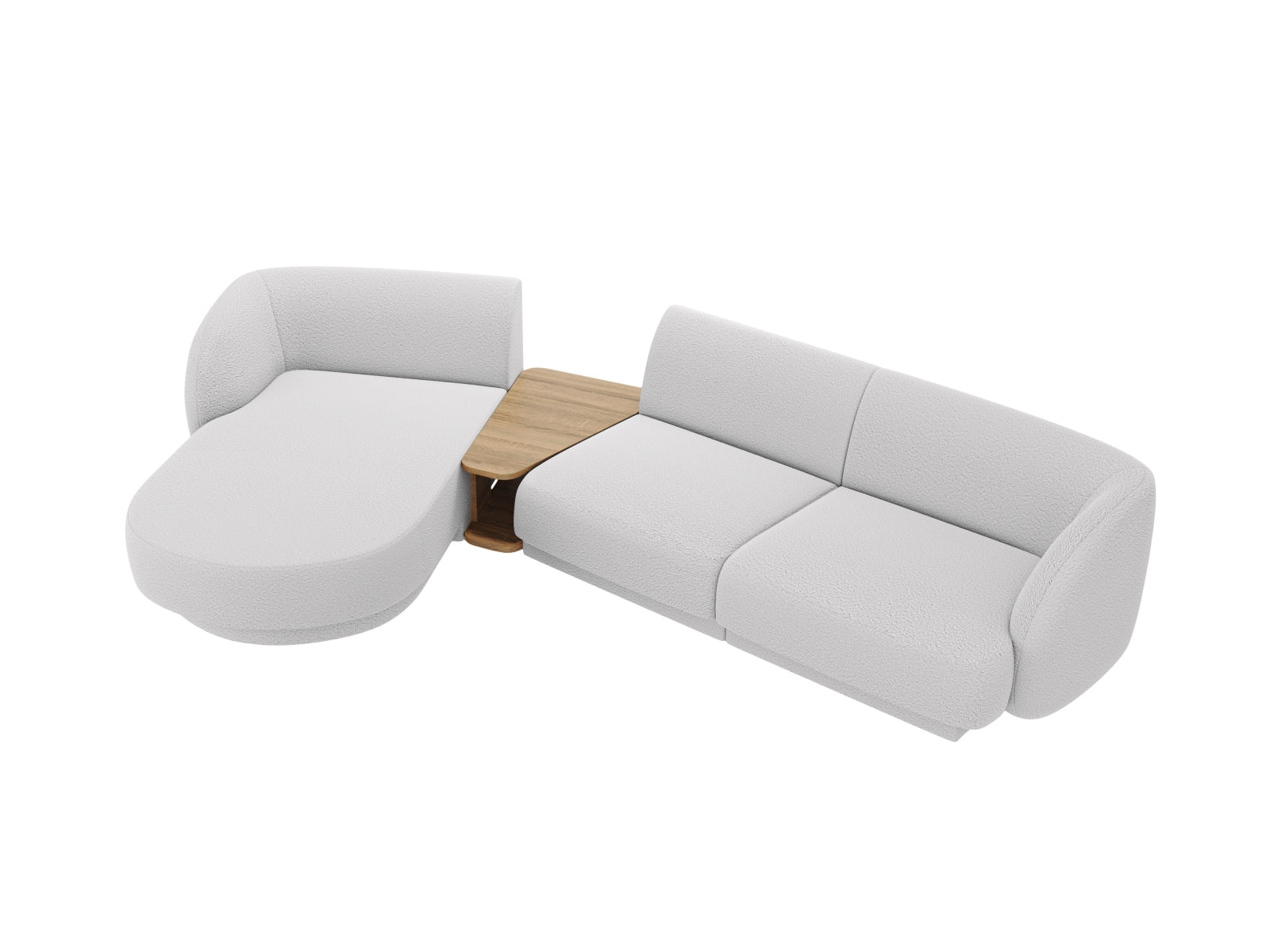Miley Modulares Sofa links 3 Sitzer in Light Grey präsentiert im Onlineshop von KAQTU Design AG. L-Sofa links ist von Micadoni