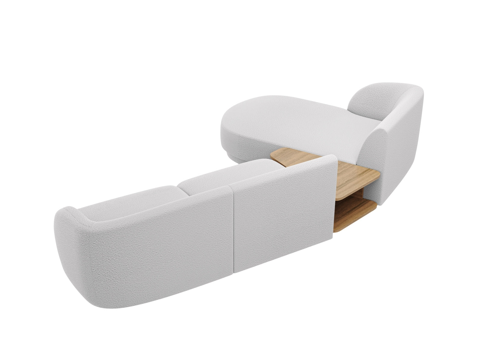 Miley Modulares Sofa links 3 Sitzer in Light Grey präsentiert im Onlineshop von KAQTU Design AG. L-Sofa links ist von Micadoni
