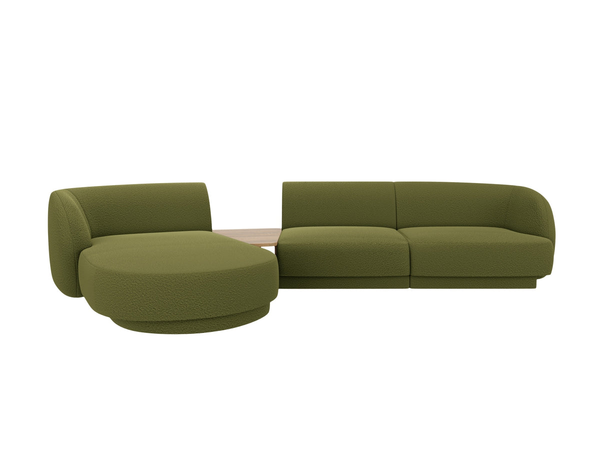 Miley Modulares Sofa links 3 Sitzer in Dark Olive Green-Baloo präsentiert im Onlineshop von KAQTU Design AG. L-Sofa links ist von Micadoni