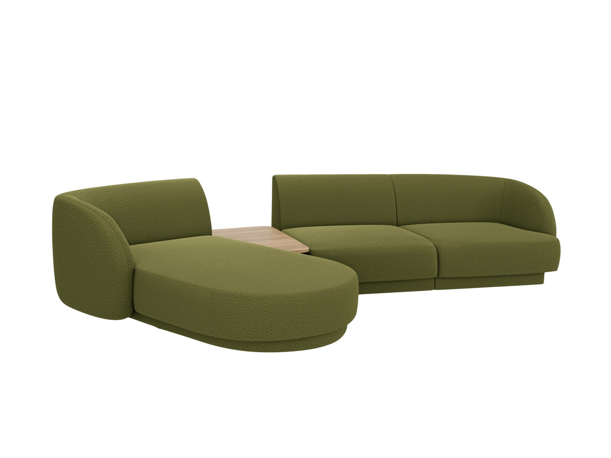 Miley Modulares Sofa links 3 Sitzer in Dark Olive Green-Baloo präsentiert im Onlineshop von KAQTU Design AG. L-Sofa links ist von Micadoni