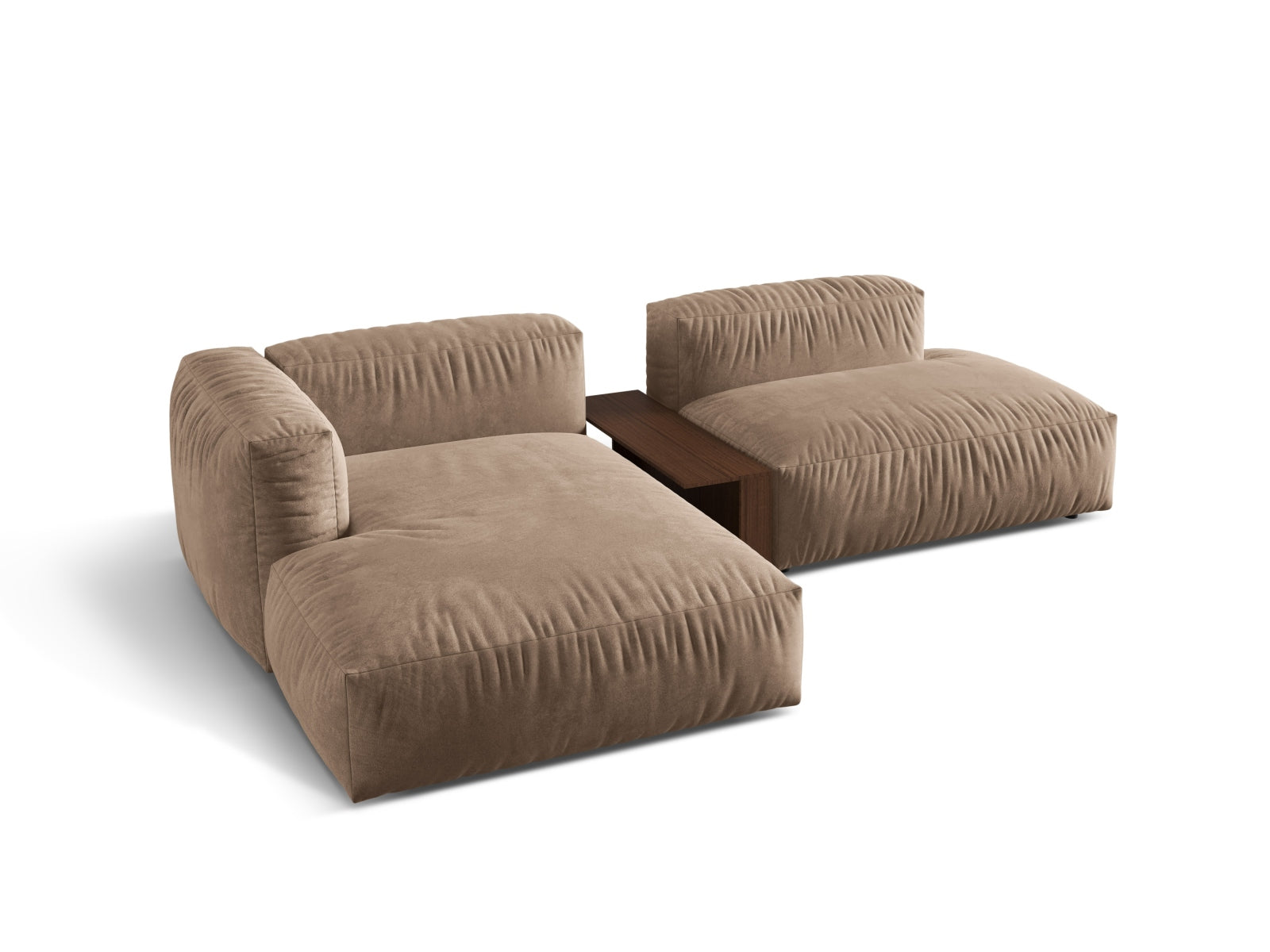 Martina Modulares Ecksofa links 2 Sitzer in Dark Beige präsentiert im Onlineshop von KAQTU Design AG. Ecksofa links ist von Micadoni