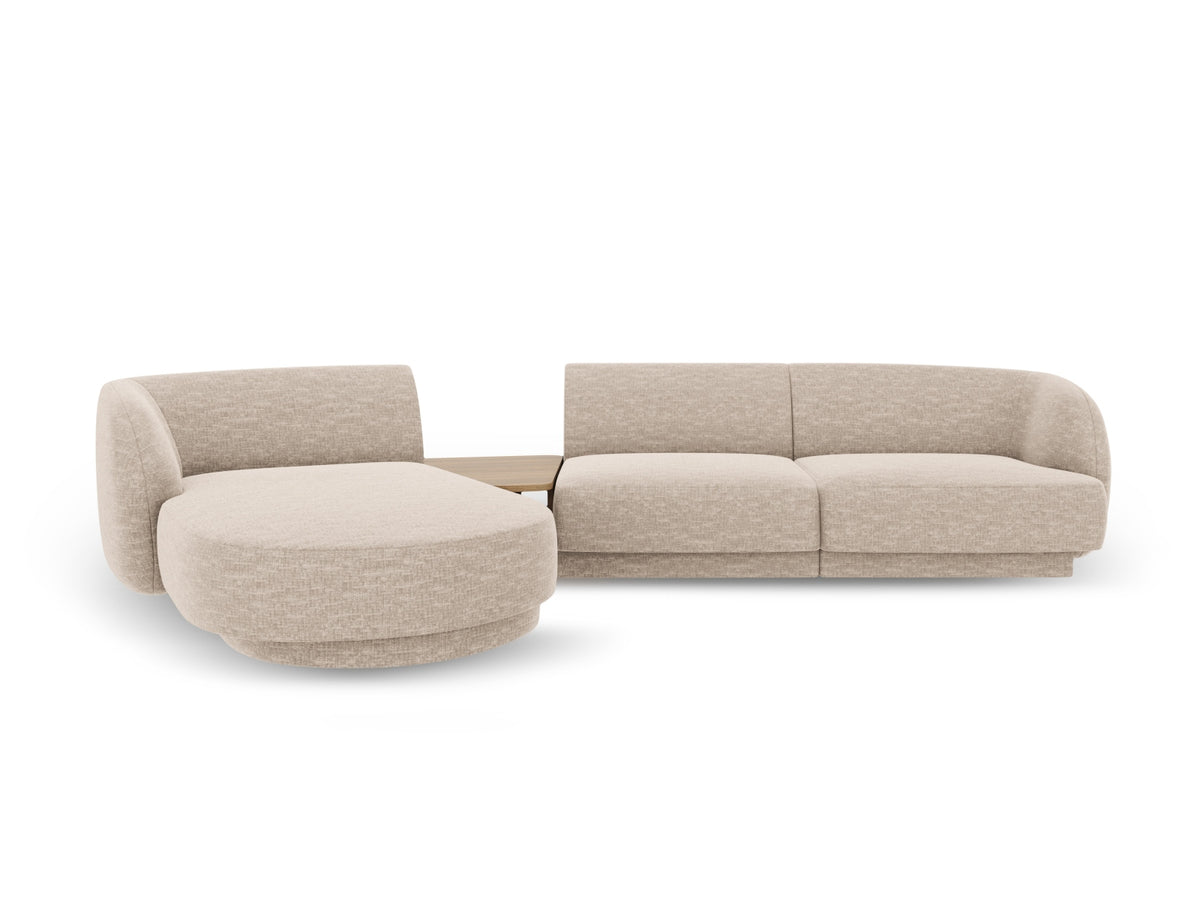 Miley Modulares Sofa links 3 Sitzer in Beige-Haga präsentiert im Onlineshop von KAQTU Design AG. L-Sofa links ist von Micadoni