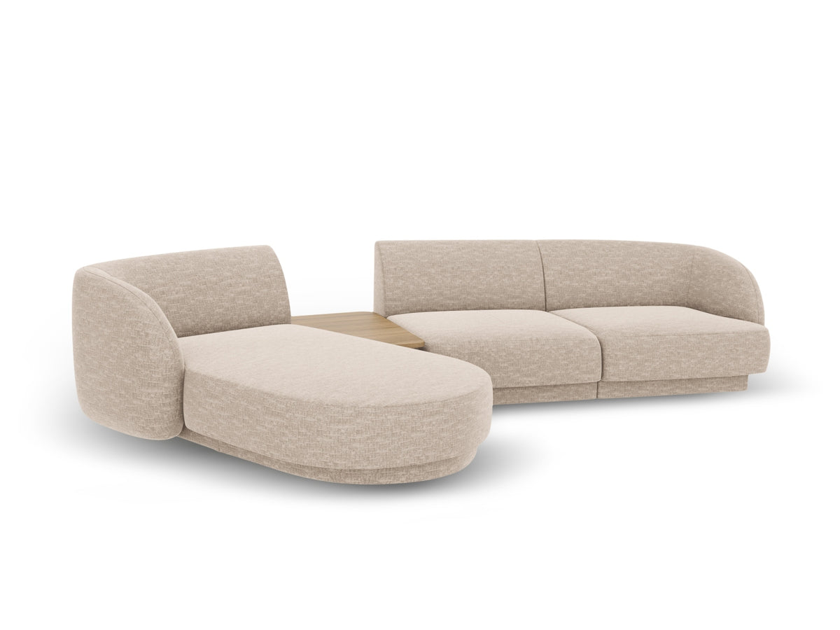 Miley Modulares Sofa links 3 Sitzer in Beige-Haga präsentiert im Onlineshop von KAQTU Design AG. L-Sofa links ist von Micadoni