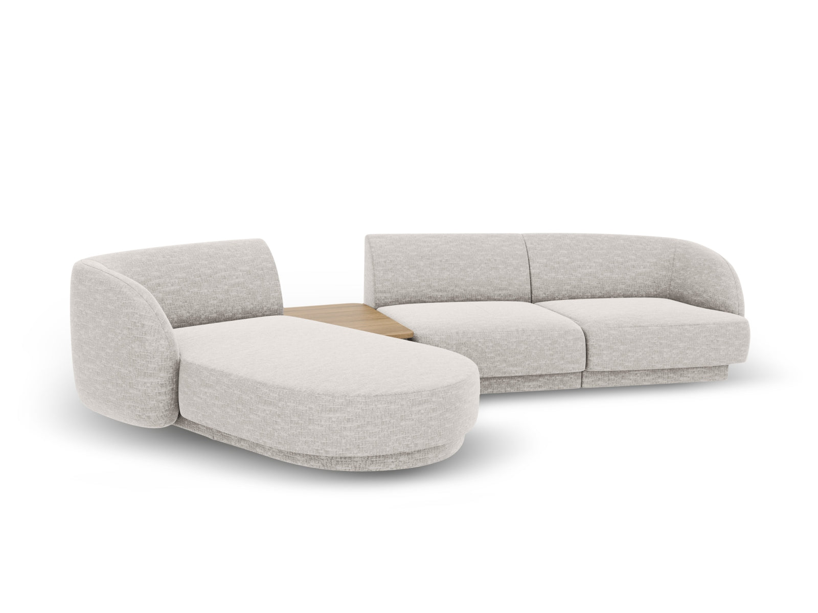 Miley Modulares Sofa links 3 Sitzer in Light Grey präsentiert im Onlineshop von KAQTU Design AG. L-Sofa links ist von Micadoni